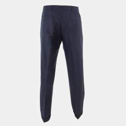Pre Owned Prada Navy Blue Wool Tailored Trousers XXXL