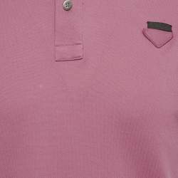 مملوكة مسبقًا Prada Pink Cotton Pique Polo T-Shirt M