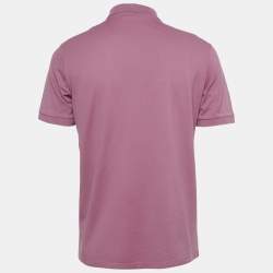 مملوكة مسبقًا Prada Pink Cotton Pique Polo T-Shirt M