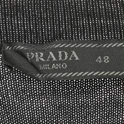 Pre Owned Prada Black Wool Knit V-Neck Sweater Vest M