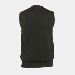 Pre Owned Prada Black Wool Knit V-Neck Sweater Vest M