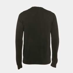 Pre Owned Prada Black Cotton Knit Crewneck Sweatshirt M