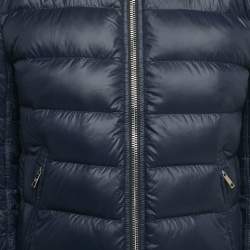 Pre Owned Prada Midnight Blue Nylon Zip-Up Quilted Down Jacket S