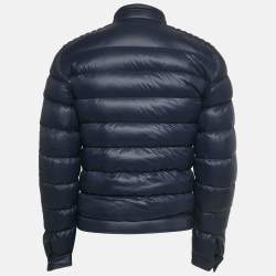 Pre Owned Prada Midnight Blue Nylon Zip-Up Quilted Down Jacket S