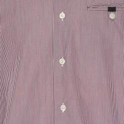 Pre Owned Prada Burgundy/White Pinstripe Cotton Long Sleeve Shirt S