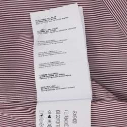 Pre Owned Prada Burgundy/White Pinstripe Cotton Long Sleeve Shirt S