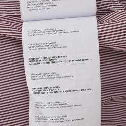 Pre Owned Prada Burgundy/White Pinstripe Cotton Long Sleeve Shirt S