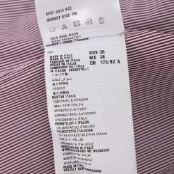 Pre Owned Prada Burgundy/White Pinstripe Cotton Long Sleeve Shirt S