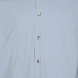 Pre Owned Prada Light Blue Stretch Cotton Long Sleeve Shirt S