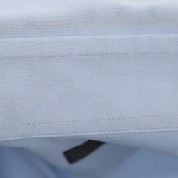 Pre Owned Prada Light Blue Stretch Cotton Long Sleeve Shirt S