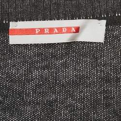 Pre Owned Prada Black Argyle Wool V-Neck Long Sleeve Sweater XL