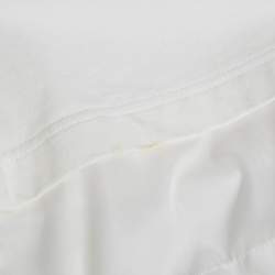 Pre Owned Prada White Logo Print Nylon Trim Jersey T-Shirt XL