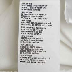 Pre Owned Prada White Logo Print Nylon Trim Jersey T-Shirt XL