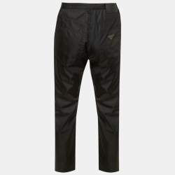 Pre Owned Prada Black Re-Nylon Relaxed Fit Trousers S