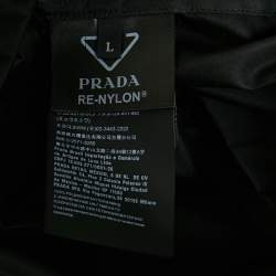 Pre Owned Prada Black Re-Nylon Pocket Detail Short Sleeve Shirt L