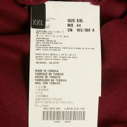 Pre Owned Prada Burgundy & Blue Cotton Triangle Logo Applique Two Tone Polo T-Shirt XXL