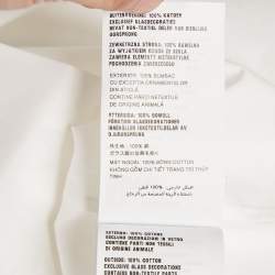 Pre Owned Prada White Rhinestone Detail Cotton Long Sleeve Shirt M