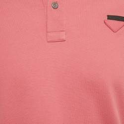 مملوكة مسبقًا تي شيرت برادا قطن شعار مثلثي لون معتم مقاس متوسط