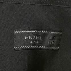 Pre Owned قميص برادا دنيم أزرق أزرار أمامية مقاس كبير جداً - إكس لارج