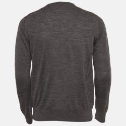 مملوكة مسبقًا سويتر برادا رمادي صوف تريكو بياقة دائرية مقاس متوسط (ميديم)