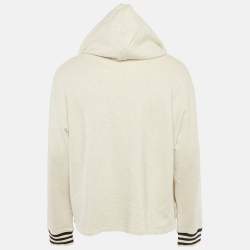 مملوكة مسبقًا هودي برادا رمادي بشعار مطرز من القطن مقاس كبير (لارج)