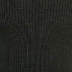 مملوكة مسبقًا Prada Black Logo Patch Rib Knit Turtle Neck Sweater L