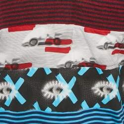 Pre Owned Prada Multicolor Multiprinted Cotton Knit Long Sleeve T-Shirt M