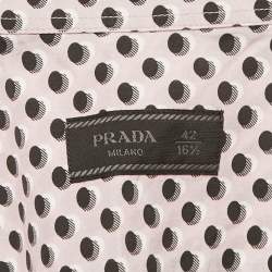 Pre Owned قميص برادا قطن وردي بنقاط بولكا مقاس كبير جداً (اكسترا لارج)