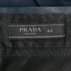 مملوكة مسبقًا بنطلون شينو غبردين أزرق برادا - صغير جداً