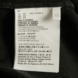 مملوكة مسبقًا Prada Black Faded Denim Logo Plaque Short Sleeve Shirt XS