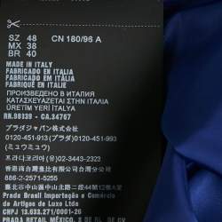 مملوكة مسبقًا Prada Blue Logo Print Re-Nylon Zip-Up Jacket M