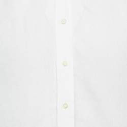 Pre Owned قميص برادا أبيض قطني أكمام طويلة متوسط