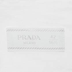 Pre Owned قميص برادا أبيض قطني أكمام طويلة متوسط