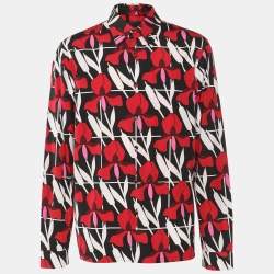 مملوكة مسبقًا Prada Multicolor Floral Print Poplin Long Sleeve Shirt L
