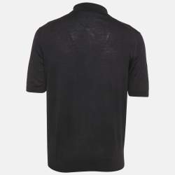 مملوكة مسبقًا تي شيرت بولو برادا جيرسي أزرق بحري مقاس كبير