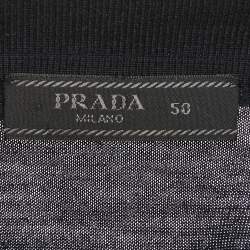 مملوكة مسبقًا تي شيرت بولو برادا جيرسي أزرق بحري مقاس كبير