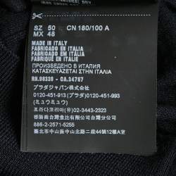 مملوكة مسبقًا تي شيرت بولو برادا جيرسي أزرق بحري مقاس كبير