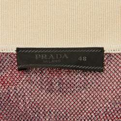 Pre Owned Prada Multicolor Silk & Cotton Jacquard Knit Polo T-Shirt M