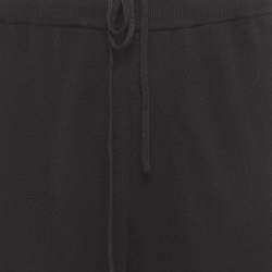 Pre Owned Prada Black Leather Trim Cashmere Knit Pants 4XL