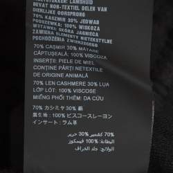 Pre Owned Prada Black Leather Trim Cashmere Knit Pants 4XL