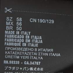 Pre Owned Prada Black Leather Trim Cashmere Knit Pants 4XL