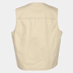 Pre Owned Prada Light Beige Denim Vest XXL