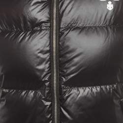 Pre Owned Prada Black Logo Print Nylon Puffer Down Gilet S