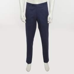 مملوكة مسبقًا Prada Blue Cotton Formal Trousers XXXL