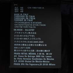 Pre Owned شورت برادا نقش هاوندستوث صوف أسود مقاس وسط - متوسط بحزام خصر 36 بوصة