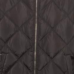 Pre Owned جاكيت برادا أسود بشعار مثلث مينا نايلون مبطن مقاس كبير