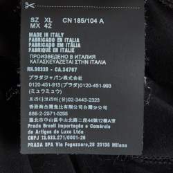 Pre Owned تي شيرت برادا جيرسي مطرز بشعار أسود مقاس كبير جدًا