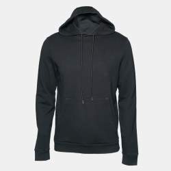 Pre Owned Prada Black Cotton Hooded Sweatshirt M