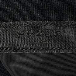 Pre Owned Prada Black Cotton Hooded Sweatshirt M