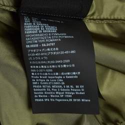 مملوكة مسبقًا جاكيت برادا صناعي أخضر عسكري بغطاء رأس مقاس كبير جداً جداً (اكسترا اكسترا لارج)